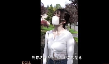 Japanese woman in mask shows her shaved pussy for homemade POV porn