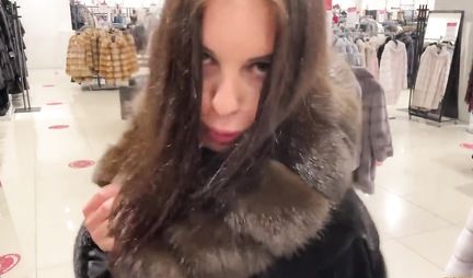 Russian girl right in the store is ready for sex in the first person