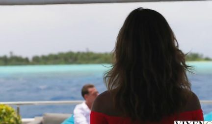 Two red-haired girls on the beach decided to arrange group sex for one guy