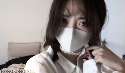 Masked Asian Spreads Her Legs For Homemade Porn With Her Lover