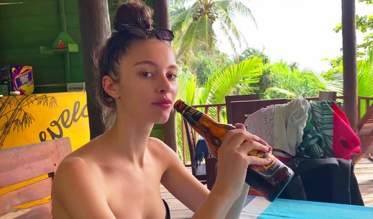 Chick after drinking cocktail is not against first-person...