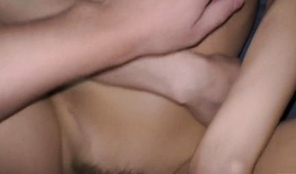 Russian girl during homemade porn gives a close-up fuck of hairy hole