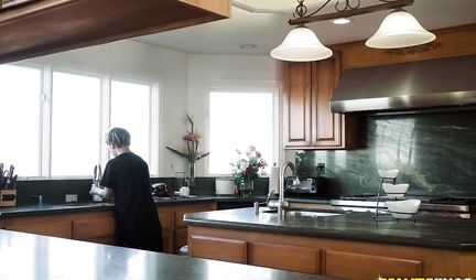 The guy seduced his friends mother and cheated on her on the big bed in the bedroom