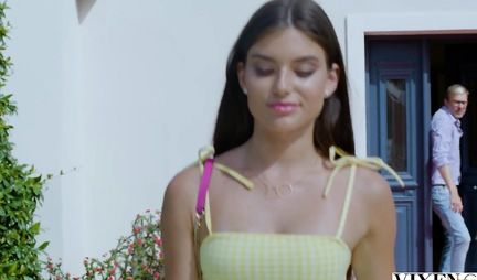 Natasha Paradise is a sexy brunette who loves to fuck by the pool