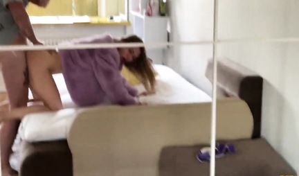 Russian beauty during homemade porn experienced an orgasm and took sperm