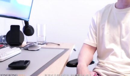 Asian in a mask substitutes a tight pussy for real sex with her lover