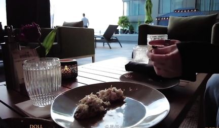 Asian in a mask substitutes a tight pussy for real sex with her lover