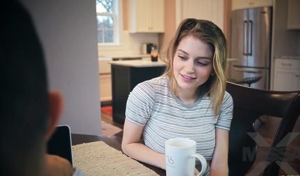 Blonde with big milkings during a home whipping experienced satisfaction