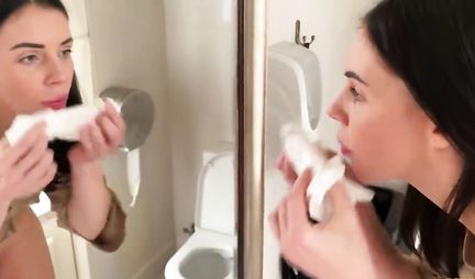 Russian girl and her friend are filming sex in public and have fun