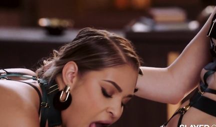 Lesbians with strapon entertain each other Cooney and sex in a variety of positions