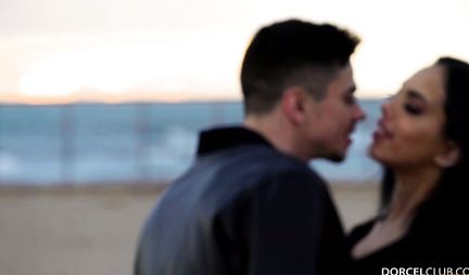 Mom in stockings decided to shake her big tits during sex with a guy