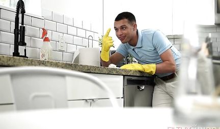 A brunette in lingerie lowered her panties and substituted her pussy for love