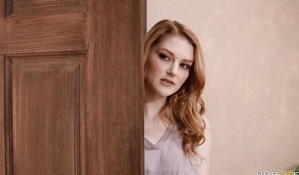 A girl with big tits on the bed jumps on a penis and cums with delight