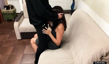 A girl in a pose of cancer lifts her legs up and substitutes her crotch for homemade porn