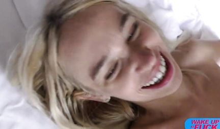 Blonde gets double penetrated during casting