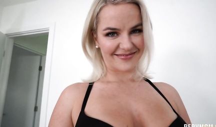 POV nurse in black lingerie has sex and cums from spanking