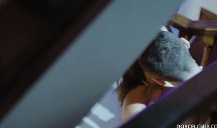 Brunette in stockings polished a bolt with her lips and rides it to orgasm