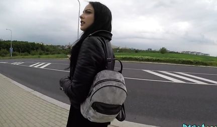 In public, the pick-up artist took off a beauty and fucked her in her mouth and juicy pussy