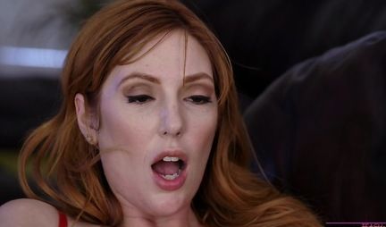 Red-haired mother, after blowjob, sits her pussy on her stepsons penis and cums