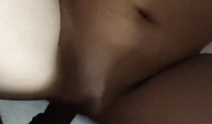 Young Russian girl in a doggy position is ready for a real spanking on the bed