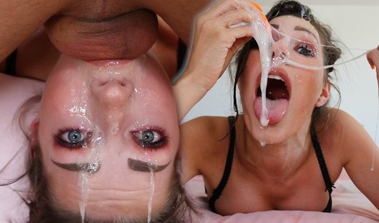Pretty woman opened her mouth for a deep royal blowjob wi...