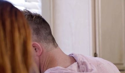 Red-haired slut with big tits substitutes a tight slit for love