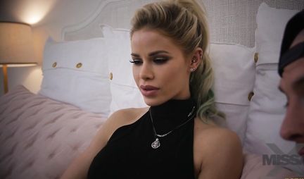 A girl with big breasts and stockings lifted her legs for vaginal with a guy