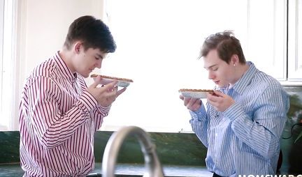 The mothers seduced their stepson into a swinger gangbang on a huge couch