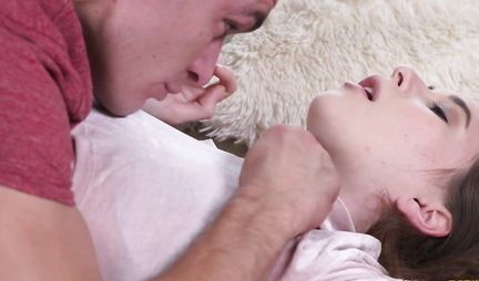 Tender skinny girl got into a pose of cancer for real sex with a friend