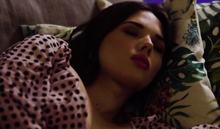 Lesbian during sex with a friend cums from spanking with a strapon