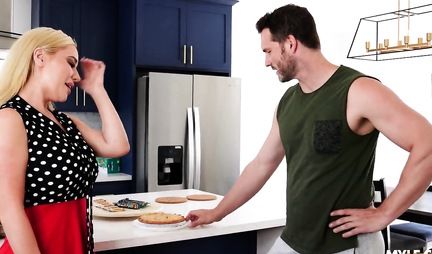 Blonde with big tits got into a doggy position for a real fuck and orgasm