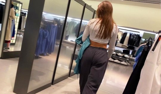Russian girl loves sex in public and fucks in the fitting...