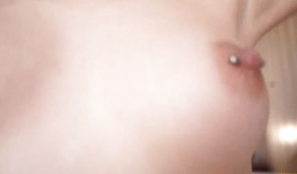 Russian girl with nipple piercing loves home sex