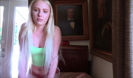 The blonde pampers the guy with a deep blowjob so that he...