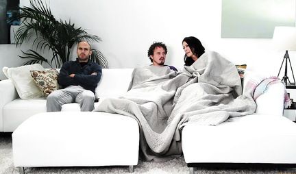 Insolent mother touches her stepsons cock, not paying attention to her husband