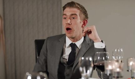 Busty blonde seduced by her friends big dick