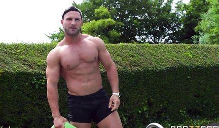 Busty Neighbor Tries Guys Big Cock By The Pool