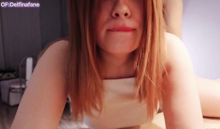 Russian girl with a tattoo sucks a guys strong penis in the morning in the kitchen