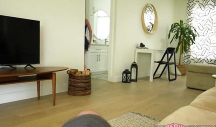 The blonde liked to caress the big dick of a friend