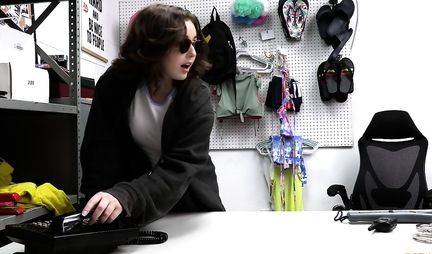 The security guard fucks a young thief in his office