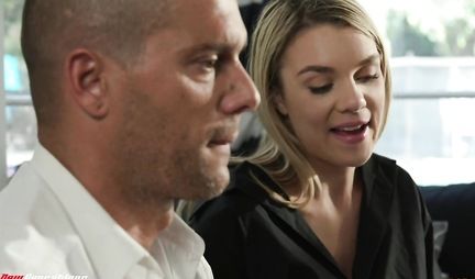 Blonde hot blowjob and sex relaxed friend after work