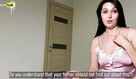 Mom with hanging boobs sat down on her stepsons strong dick