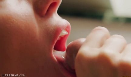 A young guy with a strong dick gently penetrates a red-haired girlfriend