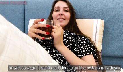 Russian mom got a sweet dick in her pussy as a dessert