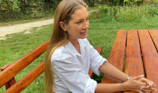 The blonde gave the first comer in anal right in the car