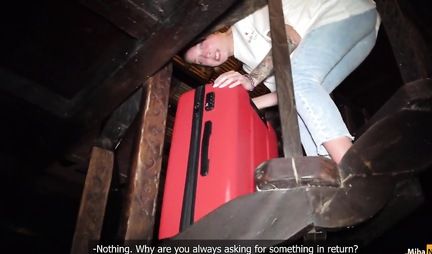 Russian cutie is ready to jerk off and suck her stepbrothers cock