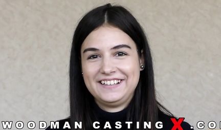 At the porn casting, the brunette got double penetration