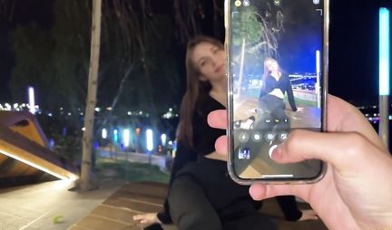 Russian young and thin girl in the first person gets an orgasm during sex with a pick-up artist