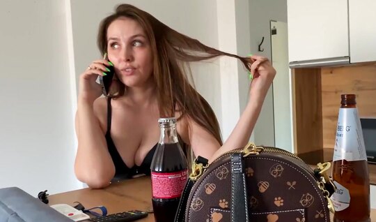 Drunk mother out of boredom had hot sex with a neighbor