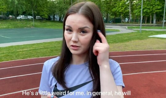 Russian girl rides the big dick of an experienced pick-up...